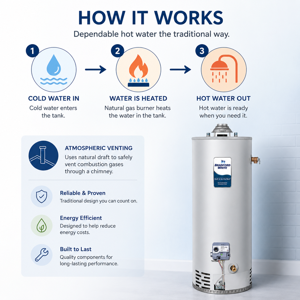 Bradford White 50 Gallon Power Vent Water Heater